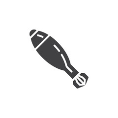 Mortar bomb icon vector, filled flat sign, solid pictogram isolated on white. Symbol, logo illustration
