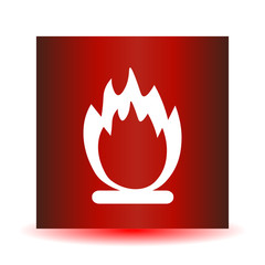 Stock Vector fire icon on a red background