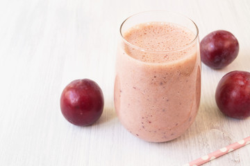 Healthy plum fruit smoothie