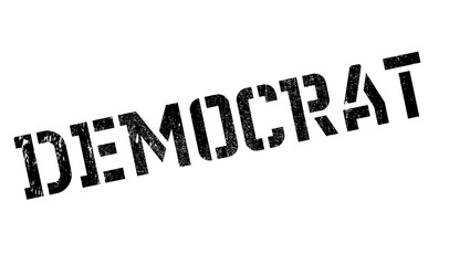 Democrat stamp. Grunge design with dust scratches. Effects can be easily removed for a clean, crisp look. Color is easily changed. rubber grunge