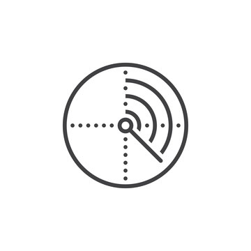 recommend clip art: Radar line icon, outline vector sign, linear pictogram isolated on white. Symbol, logo illustration