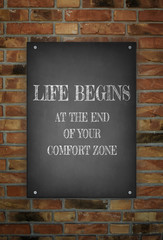 LIFE BEGINS AT THE END OF YOUR COMFORT ZONE hand drawn poster 