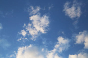 blue sky background with tiny clouds