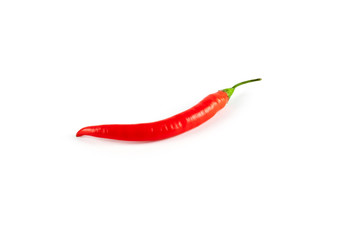 Red fresh chili isolated on white background