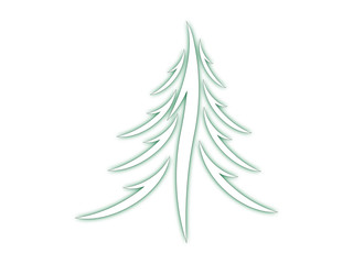 Fototapeta premium Symbol of a fir tree on a white background