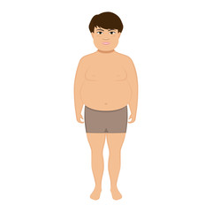Fototapeta premium Vector illustration of cartoon little cute fat boy