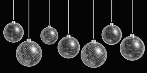 Balls christmas hanging. New years eve. Holiday background. Eps10 vector. 

