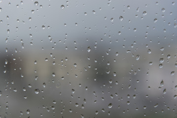 Rain drops on a window glass