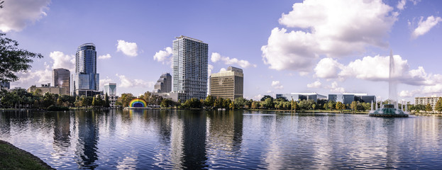 Panorama of Orlando at Lake Eola Park