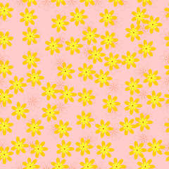 Fototapeta premium seamless pattern with small yellow flowers. For textile or book covers, manufacturing, wallpapers, print, gift wrap.