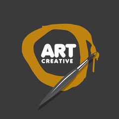 vector logo brush and blots of paint