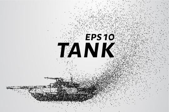 The tank of particles. The tank consists of small circles