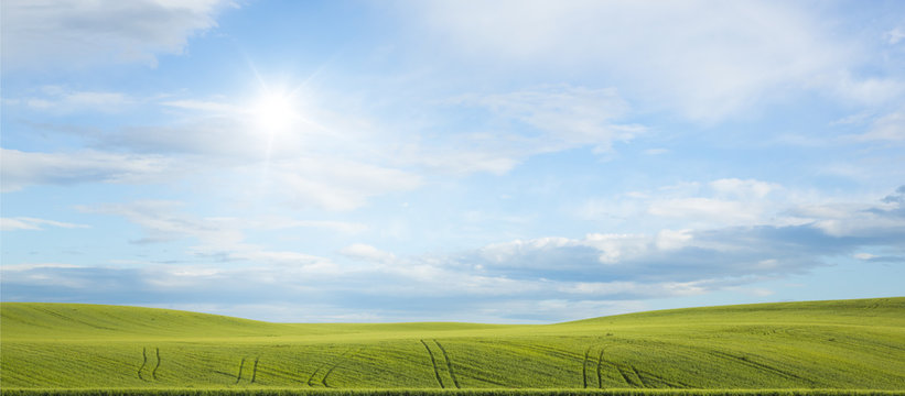 Colline verdi e cielo azzurro  