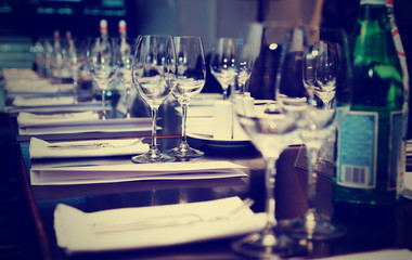 Table set for official dinner, toned