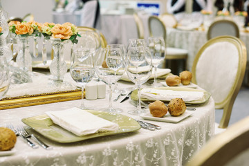 Place setting in a restaurant