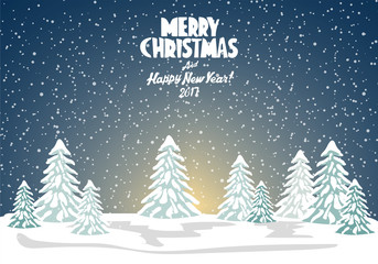 Fototapeta premium Merry christmas card. Vector illustration. Happy new year