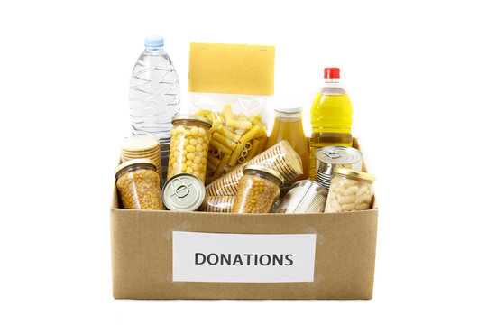 Food in a donation box