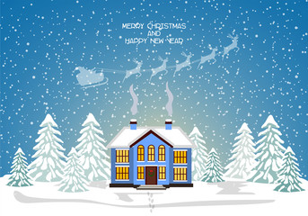 Obraz na płótnie Canvas Merry christmas card. Vector illustration. Happy new year