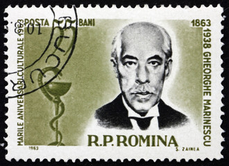 Postage stamp Romania 1963 Gheorghe Marinescu, Romanian Physicia