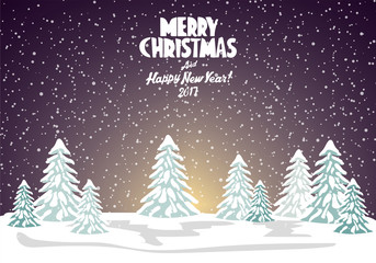 Merry christmas card. Vector illustration. Happy new year