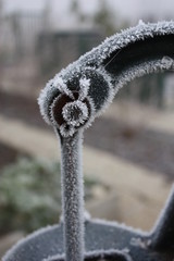 White frost on hand pump
