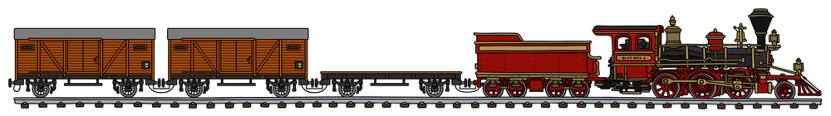 Vintage american steam train © vostal