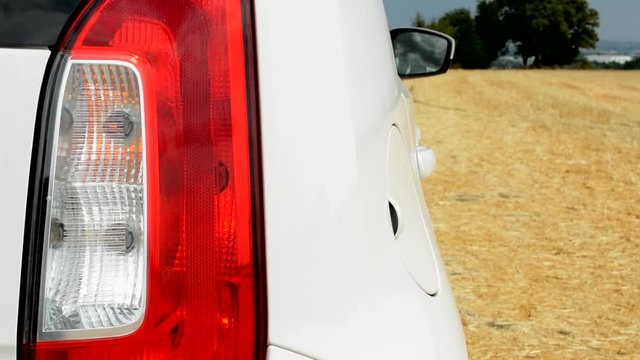 view of the flashing light of changing driving - back lights - modern car 