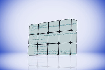 programming code on an abstract cube