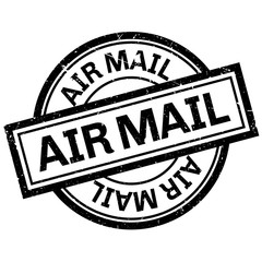 Air mail rubber stamp. Grunge design with dust scratches. Effects can be easily removed for a clean, crisp look. Color is easily changed.