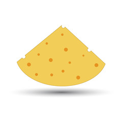 Icon piece of cheese on a white background