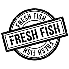 Fresh fish rubber stamp. Grunge design with dust scratches. Effects can be easily removed for a clean, crisp look. Color is easily changed.
