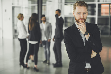 Young businessman in office