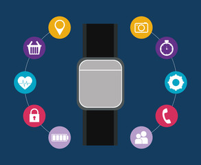 smartwatch wearable technology icon image vector illustration design 