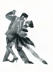 Tuinposter tango dance .watercolor illustration © Anna Ismagilova