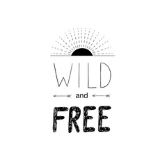Hand drawn vector wild forest lettering.