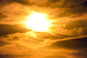 Golden tropical sunset 