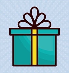 gift box with bow icon image vector illustration design 