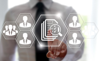Business button search magnifier file document check mark folder icon web loupe concept. Man...