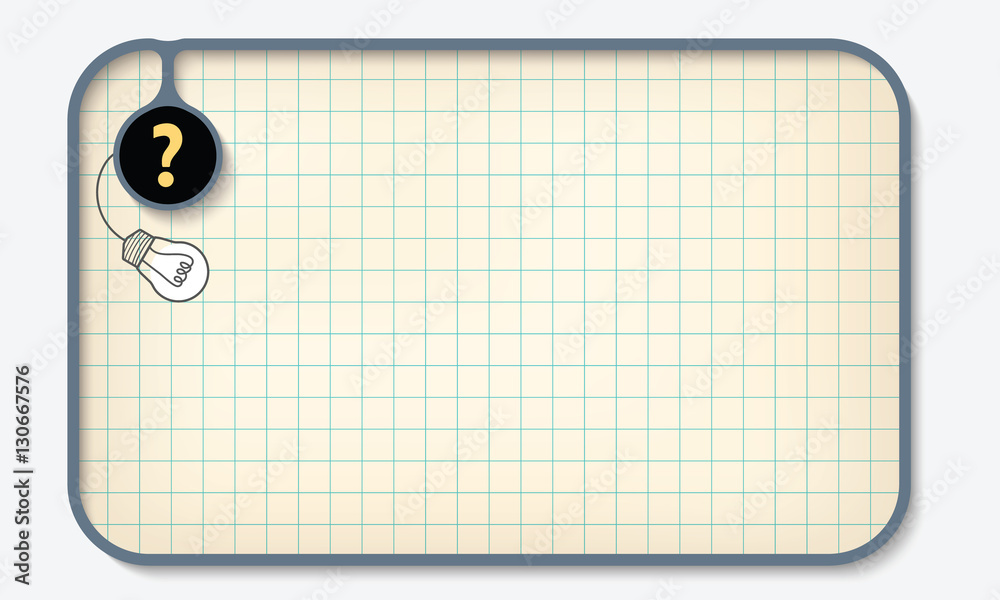 Poster Text box for fill your text with graph paper and question mark