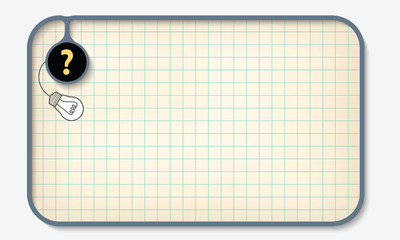 Text box for fill your text with graph paper and question mark