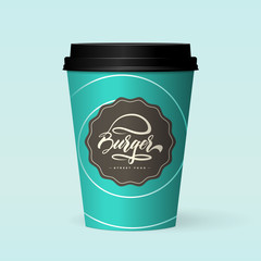 Premium quality realistic paper coffee cup
