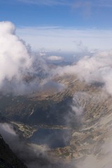 Fototapeta premium Clouds and views of High Tatras Mountains. Slovakia