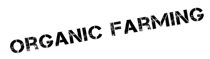 Organic farming rubber stamp. Grunge design with dust scratches. Effects can be easily removed for a clean, crisp look. Color is easily changed.