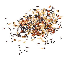 Mixed bird seed isolated on white