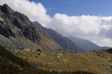 Clouds and views of High Tatras Mountauns. Slovakia