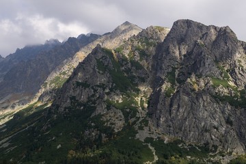 Clouds and views of High Tatras Mountains. Slovakia