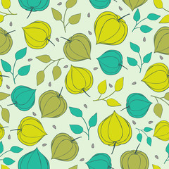 Seamless background physalis flowers.