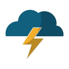 cloud and bolt weather  icon over white background. colorful design. vector illustration