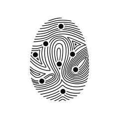 Fingerprint icon. Identity security print and privacy theme. Isolated design. Vector illustration