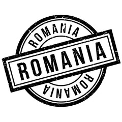 Romania rubber stamp. Grunge design with dust scratches. Effects can be easily removed for a clean, crisp look. Color is easily changed.